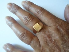 bague en plaqué or, chevalière, t. 59/60