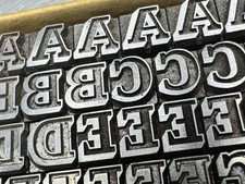 J541M Metal Letterpress Type - Beton Slab Serif Shadowed - 20 pt - 310+ x