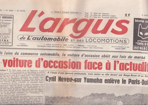 Argus 2606 dakar - l'argus,