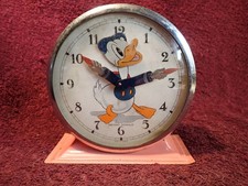 Vintage PINK COLOR BAYARD Walt Disney Donald Alarm Clock 1960-s -- Not Working !