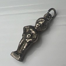 800 Sterling Silver Retro Pendant Charm Manneken Pis Statue Brussels Belgium