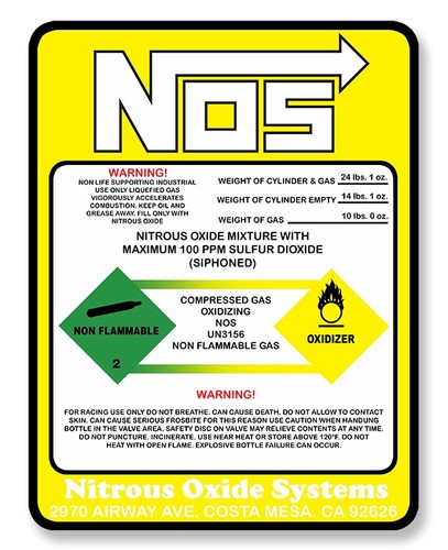 Autocollant nos nitrous oxide - nos,
