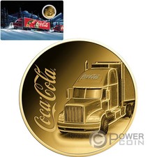 COCA COLA TRUCK 1/1000 Oz Gold Coin 3000 Francs Chad 2023