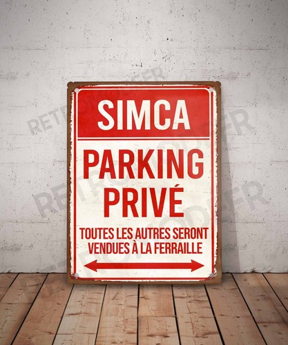 Plaque métal vintage simca - plaque,