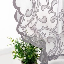 Lot de 2 voilages en dentelle grise de 2286 cm de long pour fenêtres voilages...