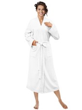 Women Soft Robe Waffle Knit Lightweight Spa Shower Bathrobe Cotton Kimono Long