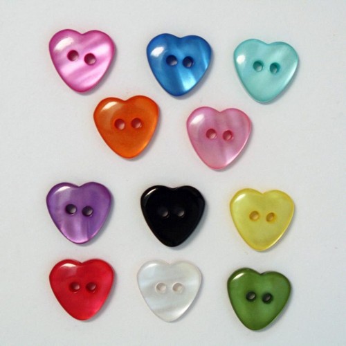 Boutons fantaisie coeur 15mm - boutons,