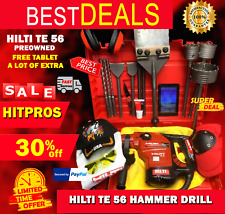 HILTI TE 56 HAMMER DRILL, PREOWNED, FREE TABLET, A LOT OF EXTRAS, QUICK SHIP