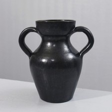 Vase à oreilles émail noir