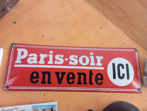 Ancienne plaque emaillee - ancienne, bombe