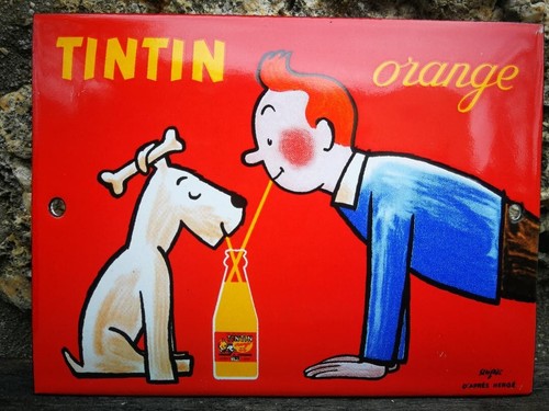 Plaque émaillée tintin - émaillée,