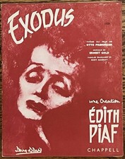 French EDITH PIAF sheet music EXODUS Otto Preminger MOVIE THEME Ernest Gold 1961