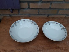 Lot 2 Plat Légumier Porcelaine Chodziez Poland Pologne Vintage Motif Panier