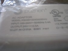 Puzhen AC Adapter KSAS0122400050VU Original Preowned 24VDC/0.5A Power Supply