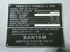 Plaque D'Identification Willys