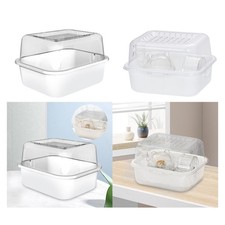 Cage portable pour hamster, hérisson, furet, cochon d'Inde, transparente et