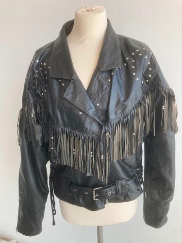 Veste cuir avec frange - en,