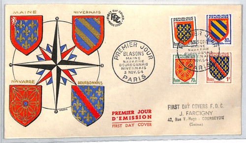 France 1954 fdc - 1954, *coat
