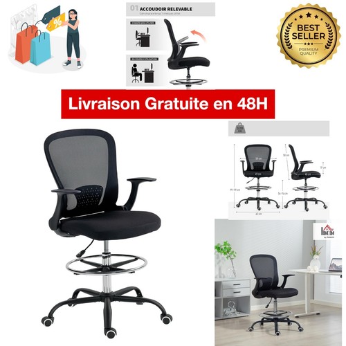 Homcom chaise bureau - chaise,