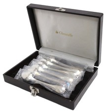 Christofle Silverplate Perles Cutlery Flatware Spoon 6 pieces Set #1 Rise-on