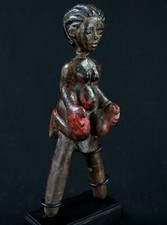 African Art Afrikanishe Kunst - Antique Lance Stone Baoulé Base 22 Cms