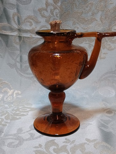 Lampe huile verre bullé - lampe, en
