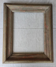 cadre bois patiné doré