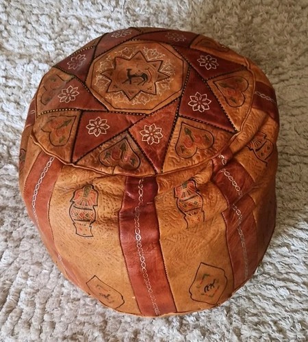 Pouf marocain cuir - pouf, en