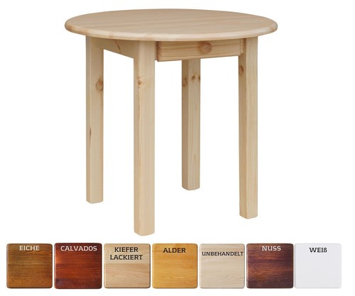 Table ronde pin avec - en,