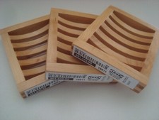 Set of 3 MOLGER Wood Soap Holder Soap Dish Solid Birch Molger Bathroom Kitchen  