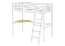 Lit surélevé en pin Lit superieur 90x200 en pin avec accessoires au choix