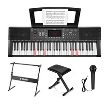 ? Donner DEK-300 Electronic Keyboard Piano illuminated Key With Stand Bench Mic
