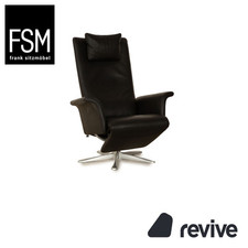 FSM Filou Fauteuil En Cuir Noir Fonction Manuelle Fauteuil Relax Grand