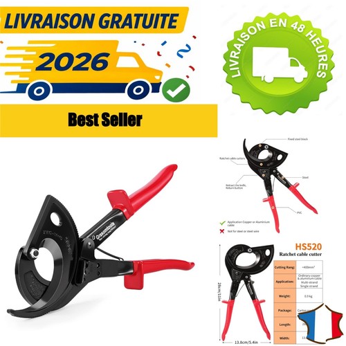 Coupe câble cliquet hs520a - coupe-câble,