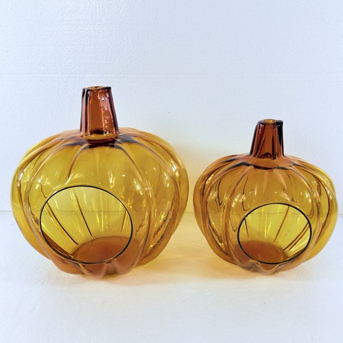 Amber glass pumpkin - amber,