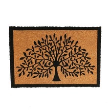 Coir Tapis Natural Noix coco d'intérieur d'accueil plein 60 x 40cm Arbre de vie