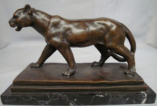 Statue Sculpture Lion Lionne Animalier Style Art Deco Style Art Nouveau Bronze m