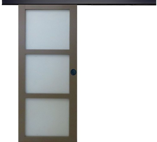 Porte coulissante gris taupe - porte,