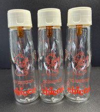 Vintage Set of 3 - Chicco Biberon White Top Heat Resisting Glass READ