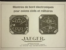 5/1980 PUB PAPIER JAEGER ALTIMETRE ANEMOMETRE TACHYMETRE PRESSION ECHANGEURS AD
