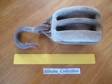 Large Double Reaux Boat Pulley Antique Marine Decor Seaside