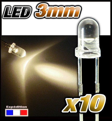 209 led blanc chaud 3mm - blanc,