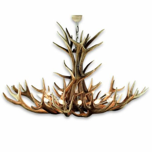 Lustre avec vrai bois cerf - lustre,