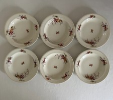 Vaisselle - Raynaud Limoges - 6 assiettes creuses - feuilles érable - TBE