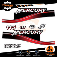 Kit d'autocollants pour moteur hors-bord Mercury 115 Ch - Four Stroke EFI ROUGE