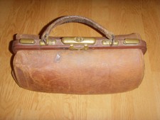 Antique Cardboard Bag (Leather Style) with Clasp Only Metal Bag Travel Suitcase