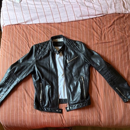 Dsquared2 black leather biker - black,
