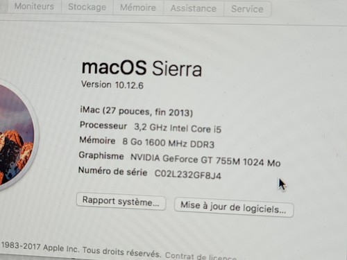 Imac pouces i5 - 8, go