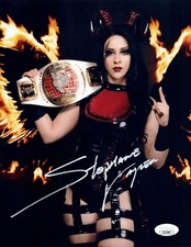 STEPHANIE VAQUER WWE WOMENS WORLD CHAMPION Autograph Signed 8x10 Photo JSA #4