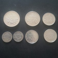 Lots Pièces De Monnaie Ancienne Franc En Argent